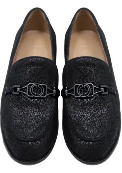 Deri Sıyah Loafer Düz 04 2016 80