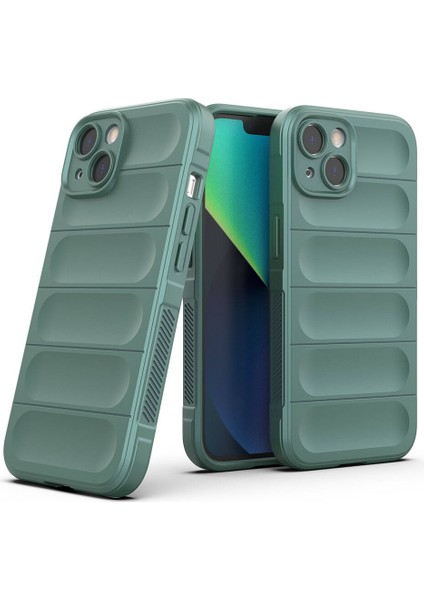 iPhone 14 Kılıf Esnek TPU Oyuklu Arka Yüzey Tasarımlı Zore Etnik Silikon Kapak + Hayalet Ekran Koruyucu fiyatları