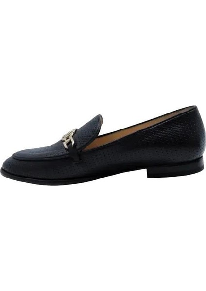 Deri Sıyah Loafer Düz 04 2016 81