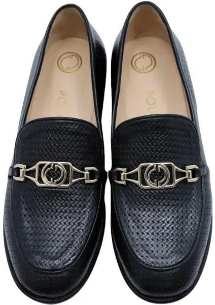 Deri Sıyah Loafer Düz 04 2016 81