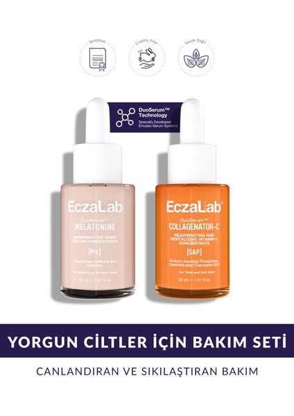 Canlandırıcı & Kolajen Destekleyici Antioksidan Bakım Seti | Duoserum + Collagenator-C Duoserum