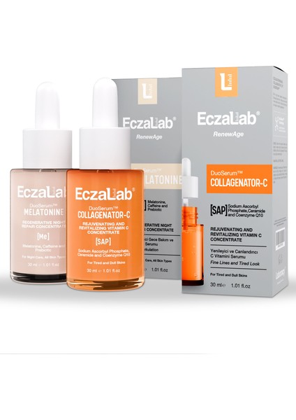 Canlandırıcı & Kolajen Destekleyici Antioksidan Bakım Seti | Duoserum + Collagenator-C Duoserum indirimleri