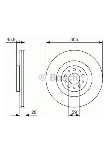 0986479736 Ön Fren Aynası Diski Doblo Iıı Fiat 500 Combo 1.3d 1.4 1.6d 305MM 5 Bijon 51897455