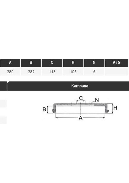 13285 Fren Kampanası Transit V184 00-06 280×282×118 5 Bijon