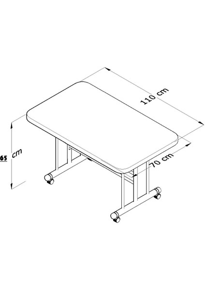 Tekerlekli Masa Orta Sehpa 70 x 110 Yükseklik 58 cm Metal Ayak Yemek Masası Balkon Masası modelleri