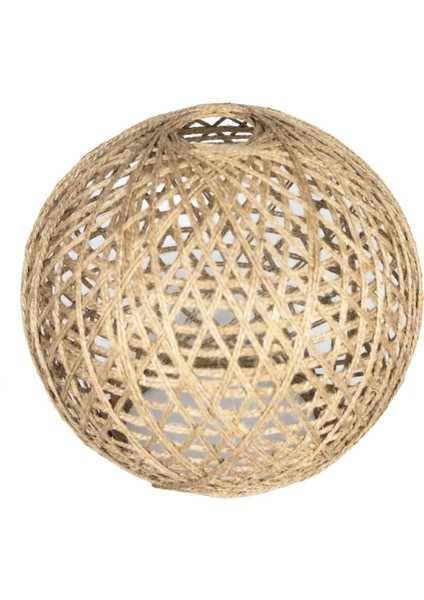 Jüt Ip Hasır Top Balon Avize Başlığı - Lambader Başlığı- Abajur Şapkası [çap (Ø) : 17 cm ]