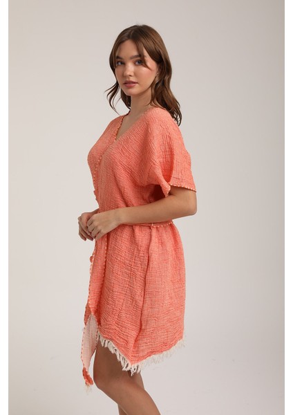 Kadın Kuşaklı Müslin Pareo Kimono P 80