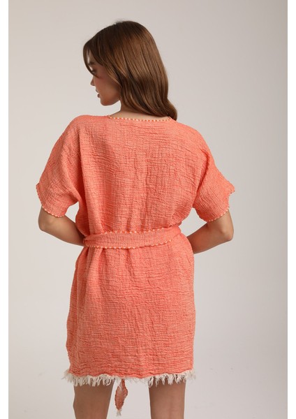 Kadın Kuşaklı Müslin Pareo Kimono P 80