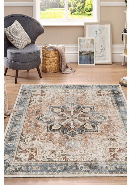 Şönil Halı, Makinada Yıkanabilir, Kaymaz Dokuma Taban, Modern & Dekoratif Tasarım FR57
