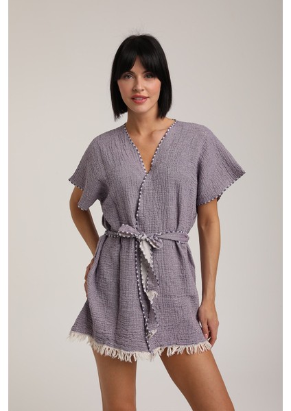 Kadın Kuşaklı Müslin Pareo Kimono P 80 fiyatları