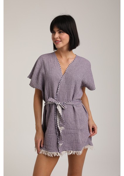 Kadın Kuşaklı Müslin Pareo Kimono P 80 modelleri