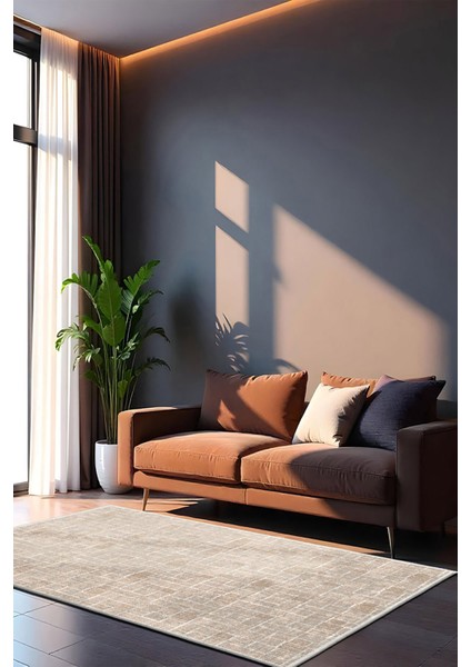 Şönil Halı, Makinada Yıkanabilir, Kaymaz Dokuma Taban, Modern & Dekoratif Tasarım FR637