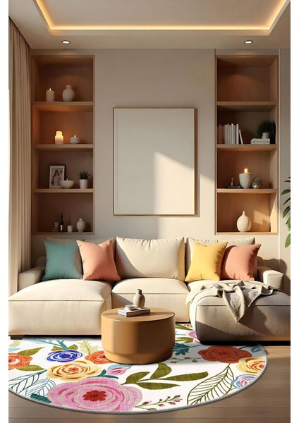 Şönil Halı, Makinada Yıkanabilir, Kaymaz Dokuma Taban, Modern & Dekoratif Tasarım FR823