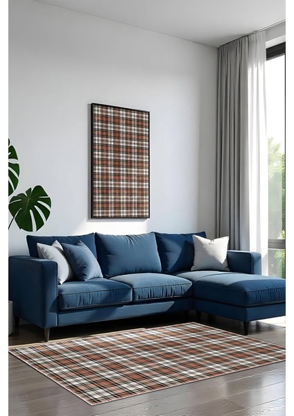 Şönil Halı, Makinada Yıkanabilir, Kaymaz Dokuma Taban, Modern & Dekoratif Tasarım FR467