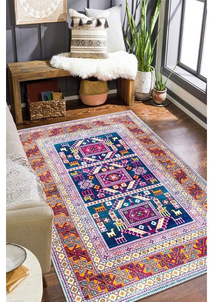 Şönil Halı, Makinada Yıkanabilir, Kaymaz Dokuma Taban, Modern & Dekoratif Tasarım FR857
