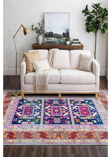 Şönil Halı, Makinada Yıkanabilir, Kaymaz Dokuma Taban, Modern & Dekoratif Tasarım FR857