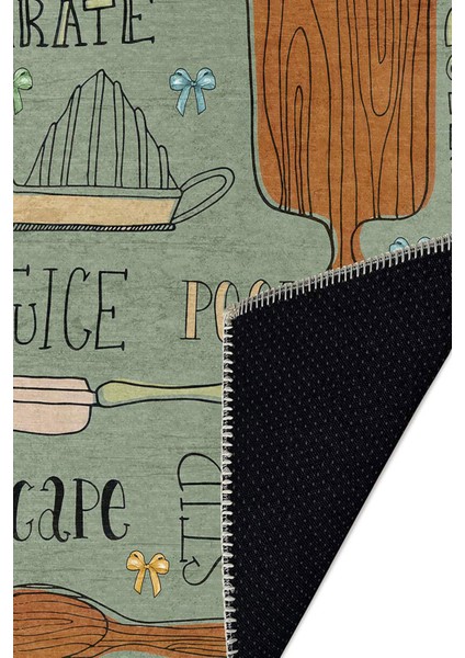 Mutfak Halısı, Yıkanabilir Şönil, Kaymaz Dokuma Taban, Leke Tutmaz, Ince Modern Tasarım FR235 fırsatları