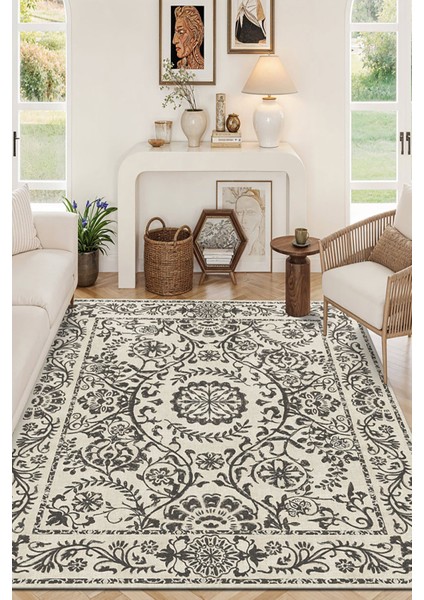 Şönil Halı, Makinada Yıkanabilir, Kaymaz Dokuma Taban, Modern & Dekoratif Tasarım FR415