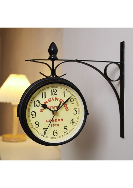 Modern Minimalist Mermer Dokulu Sessiz Kara Duvar Saati (Yurt Dışından)