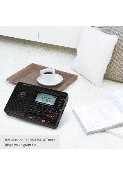 Retekess V-115 Çok Bandlı Radyo Alıcısı Mp3 Oynatıcı Siyah (Yurt Dışından) modelleri
