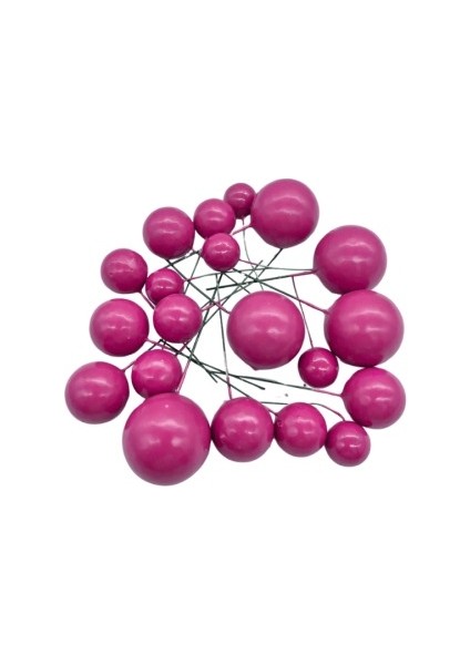 Pasta Üstü Dekorasyon Topları Pembe 20 Adet fiyatları