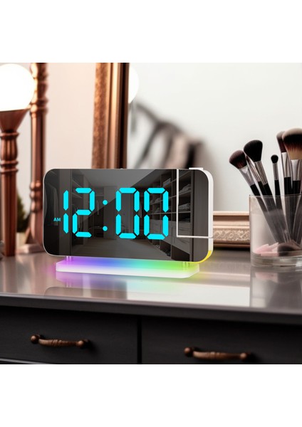Rgb Renkli LED Prksiyonlu Uyarmalı Saat ve Ortam Işığı (Yurt Dışından)