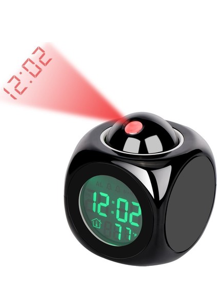 Çok Fonksiyonlu LED Prksiyonlu Alarm Saat Siyah (Yurt Dışından)