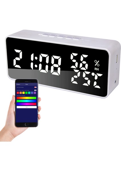 Yatak Odası Alarm Saat 5 Alarm LED Ekranlı Tarih ve Sıcaklık Gösteren (Yurt Dışından)