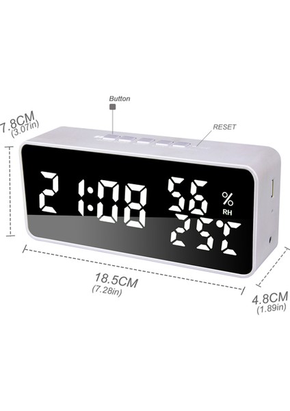 Yatak Odası Alarm Saat 5 Alarm LED Ekranlı Tarih ve Sıcaklık Gösteren (Yurt Dışından)