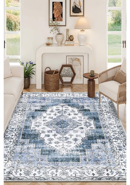 Şönil Halı, Makinada Yıkanabilir, Kaymaz Dokuma Taban, Modern & Dekoratif Tasarım FR1005
