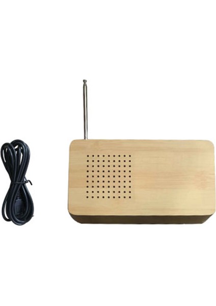 Çok Fonksiyonlu Retro Yatak Odası Radyosu Ahşap Alarm Saatli Hd Ekranlı (Yurt Dışından)