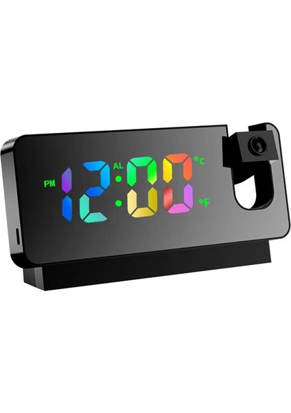 180° Dönebilen Prksiyonlu Renkli LED Ekranlı Alarm Saat (Yurt Dışından)