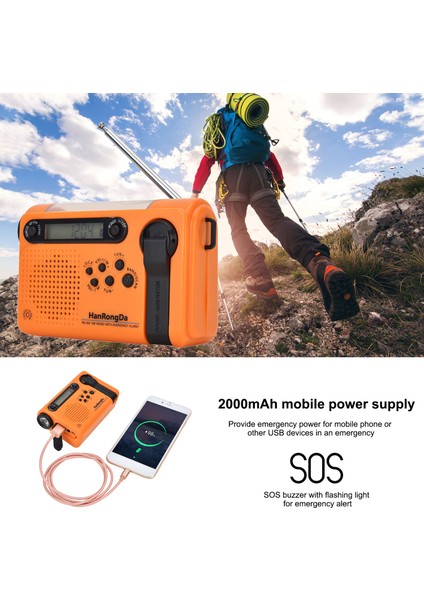 Hanrongda Acil Radyo Güneş Enerjili El Elle Çekilebilir Taşınabilir (Yurt Dışından) fırsatları