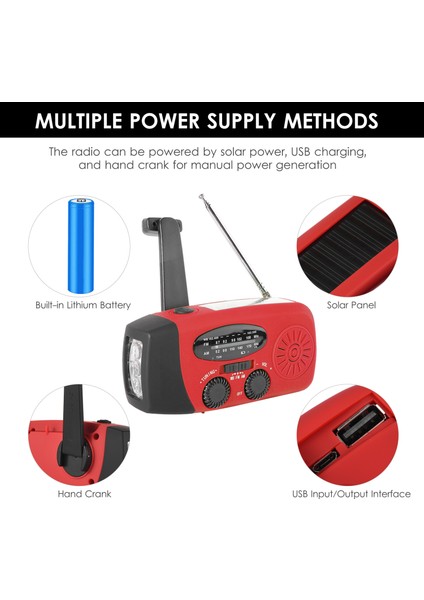 Acil Radyo El Kranklı Güneş Enerjili Taşınabilir (Yurt Dışından) fiyatları