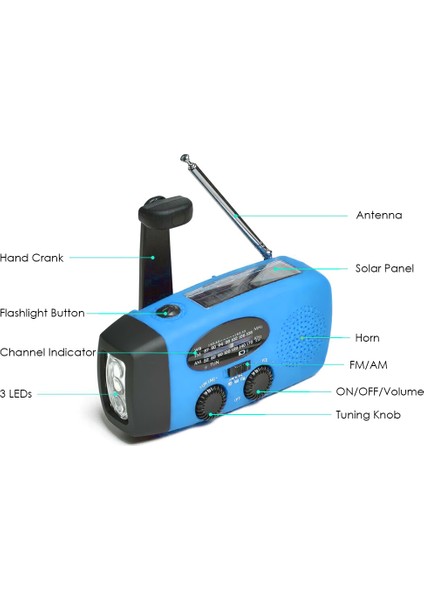 Acil Radyo El Kranklı Güneş Enerjili Taşınabilir Güç Kaynağı (Yurt Dışından) modelleri