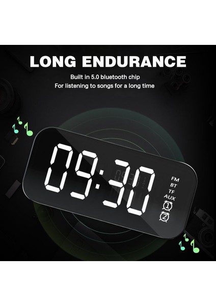 Digital Alarm Saatli Bluetooth Hoparlörlü Radyo (Yurt Dışından)