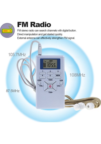 Fm Stereo Radyo Alıcısı Dijital Sinyal Işleme LCD Ekranlı (Yurt Dışından)