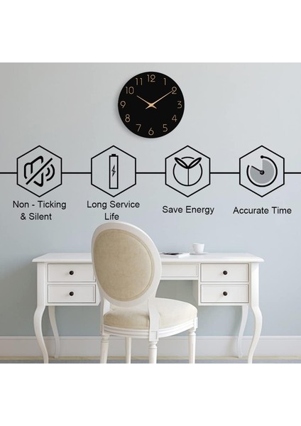 Sessiz Ahşap Duvar Saati Sessiz Süpürme Minimalist Tasarım (Yurt Dışından) modelleri