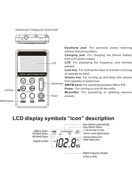 Hanrongda HRD-103 Dijital Radyo Stereo Taşınabilir Alıcı (Yurt Dışından) fiyatları