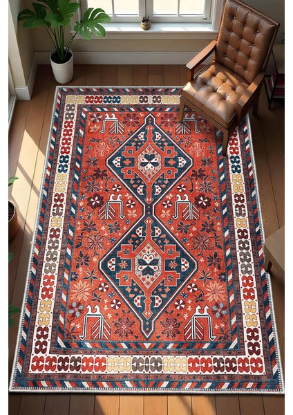 Şönil Halı, Makinada Yıkanabilir, Kaymaz Dokuma Taban, Modern & Dekoratif Tasarım FR1017