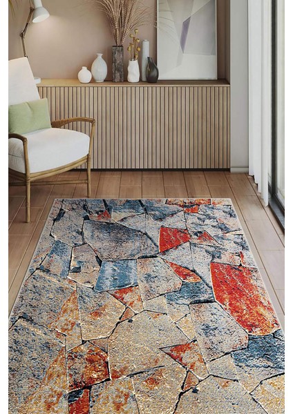 Şönil Halı, Makinada Yıkanabilir, Kaymaz Dokuma Taban, Modern & Dekoratif Tasarım FR1077