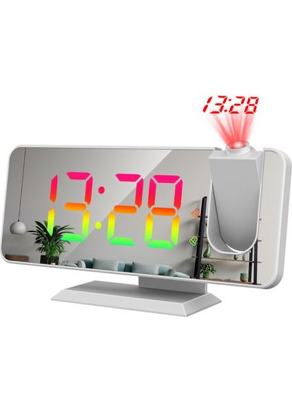 Dijital Prksiyon Alarm Saatleri Dinamik Rgb Işığı Çift Alarm Ayarı (Yurt Dışından)