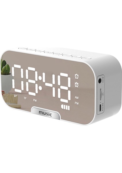 Dijital Ayna Yüzeyli Alarm Saatli Bt Hoparlörlü Fm Radyo (Yurt Dışından)