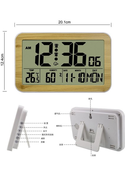 Ahşap Desenli Alarm Saat H180H Sıcaklık Nem Göstericisi (Yurt Dışından) fırsatları