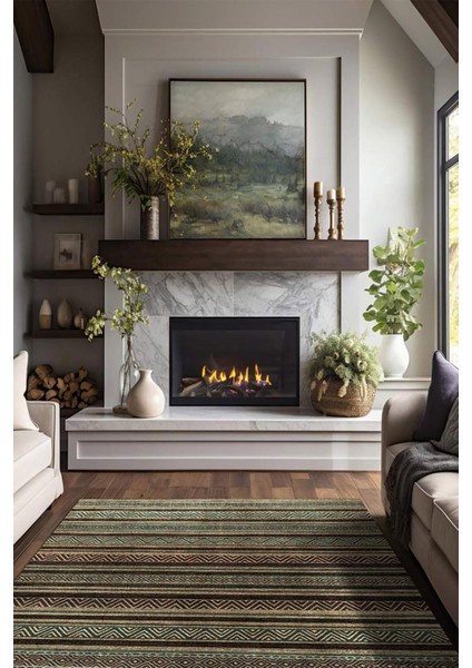 Şönil Halı, Makinada Yıkanabilir, Kaymaz Dokuma Taban, Modern & Dekoratif Tasarım FR1279
