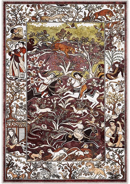 Şönil Halı, Makinada Yıkanabilir, Kaymaz Dokuma Taban, Modern & Dekoratif Tasarım FR165