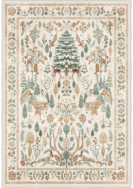 Şönil Halı, Makinada Yıkanabilir, Kaymaz Dokuma Taban, Modern & Dekoratif Tasarım FR921