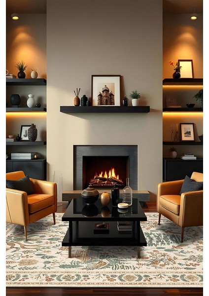 Şönil Halı, Makinada Yıkanabilir, Kaymaz Dokuma Taban, Modern & Dekoratif Tasarım FR921