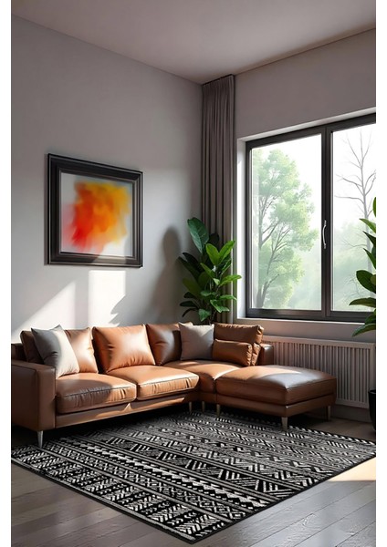 Şönil Halı, Makinada Yıkanabilir, Kaymaz Dokuma Taban, Modern & Dekoratif Tasarım FR502