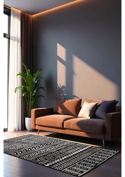 Şönil Halı, Makinada Yıkanabilir, Kaymaz Dokuma Taban, Modern & Dekoratif Tasarım FR502